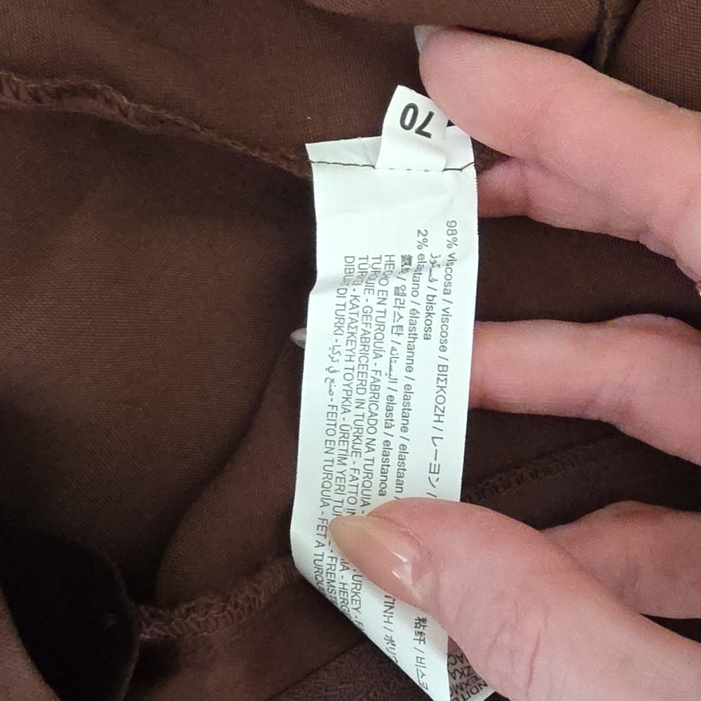 ZARA Silky Brown Pants TALL 33' inseam NWT - Picture 7 of 10